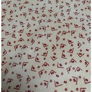 Heirloom Shirtings Sara Morgan Cotton Fabric 33" x 44" Red & Cream Quilting